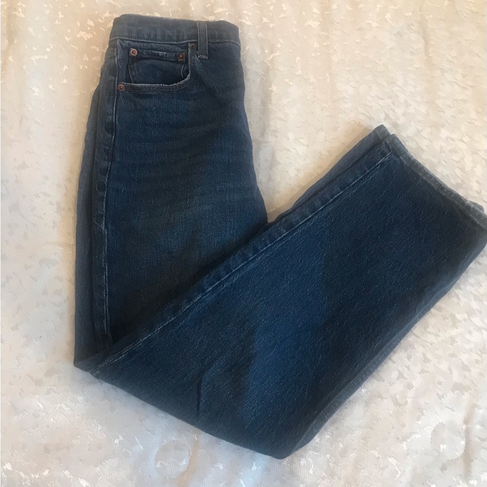 Womens Dark Blue Straight-Leg Jeans, Abercrombie and Fitch 28/6